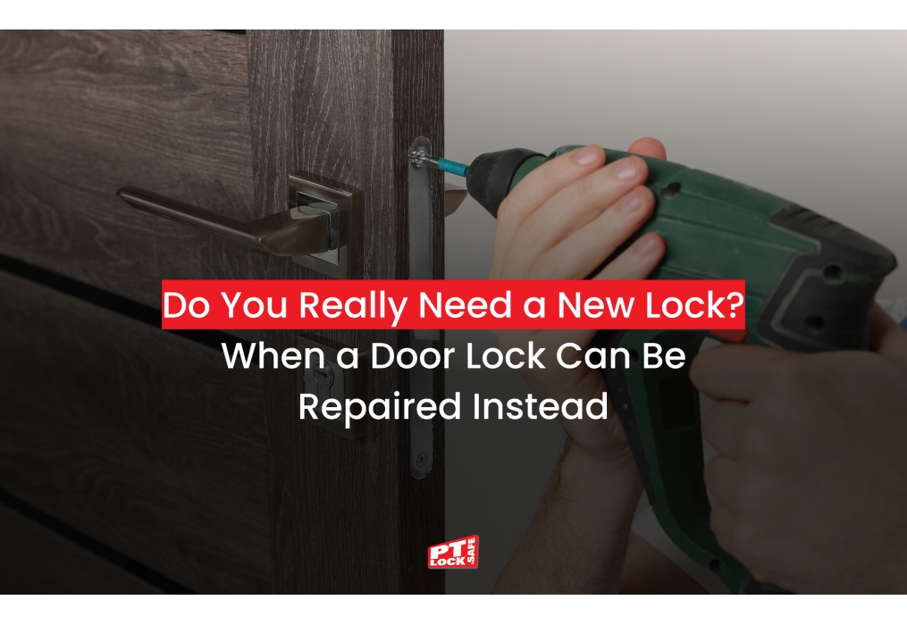 Do you really need a new lock. When a door lock can be repaired instead