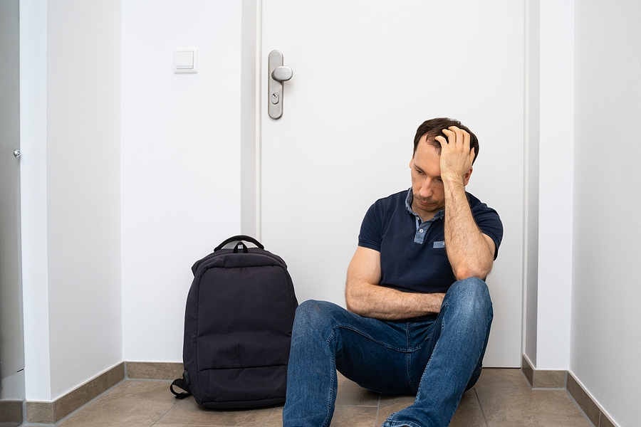 man locked out of home