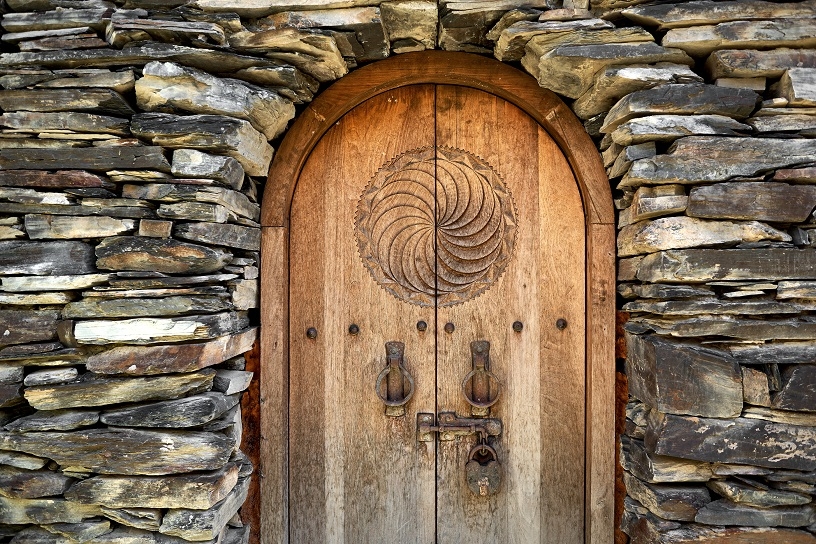 Mediaeval locked door