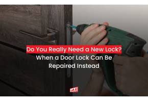 Do you really need a new lock. When a door lock can be repaired instead